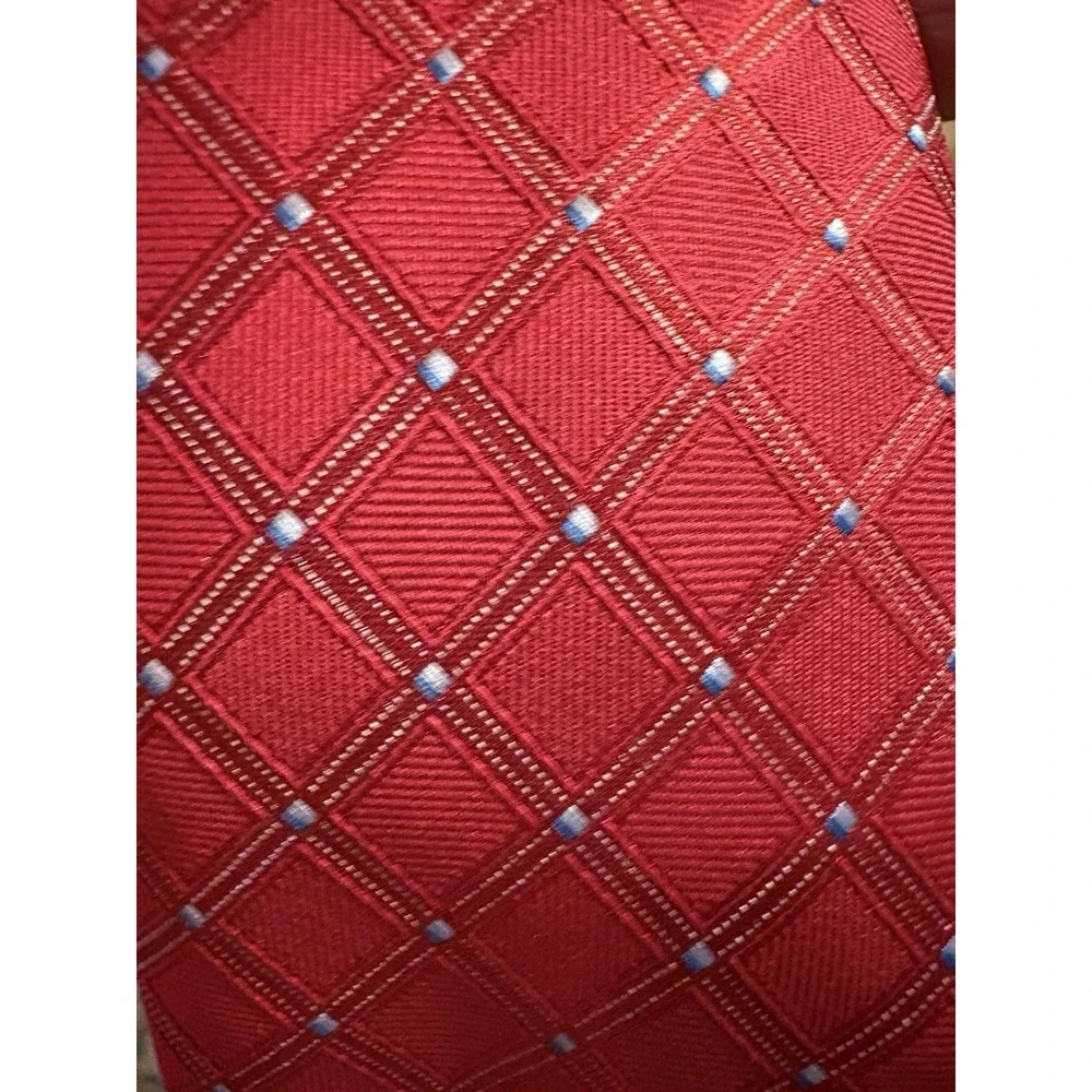 Tie Logo Accent Classic Style Nautica Red Blue Geometric Pattern Woven Men's